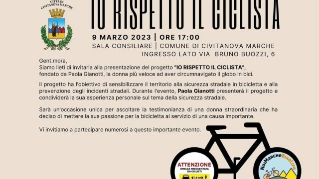 "io rispetto il ciclista"